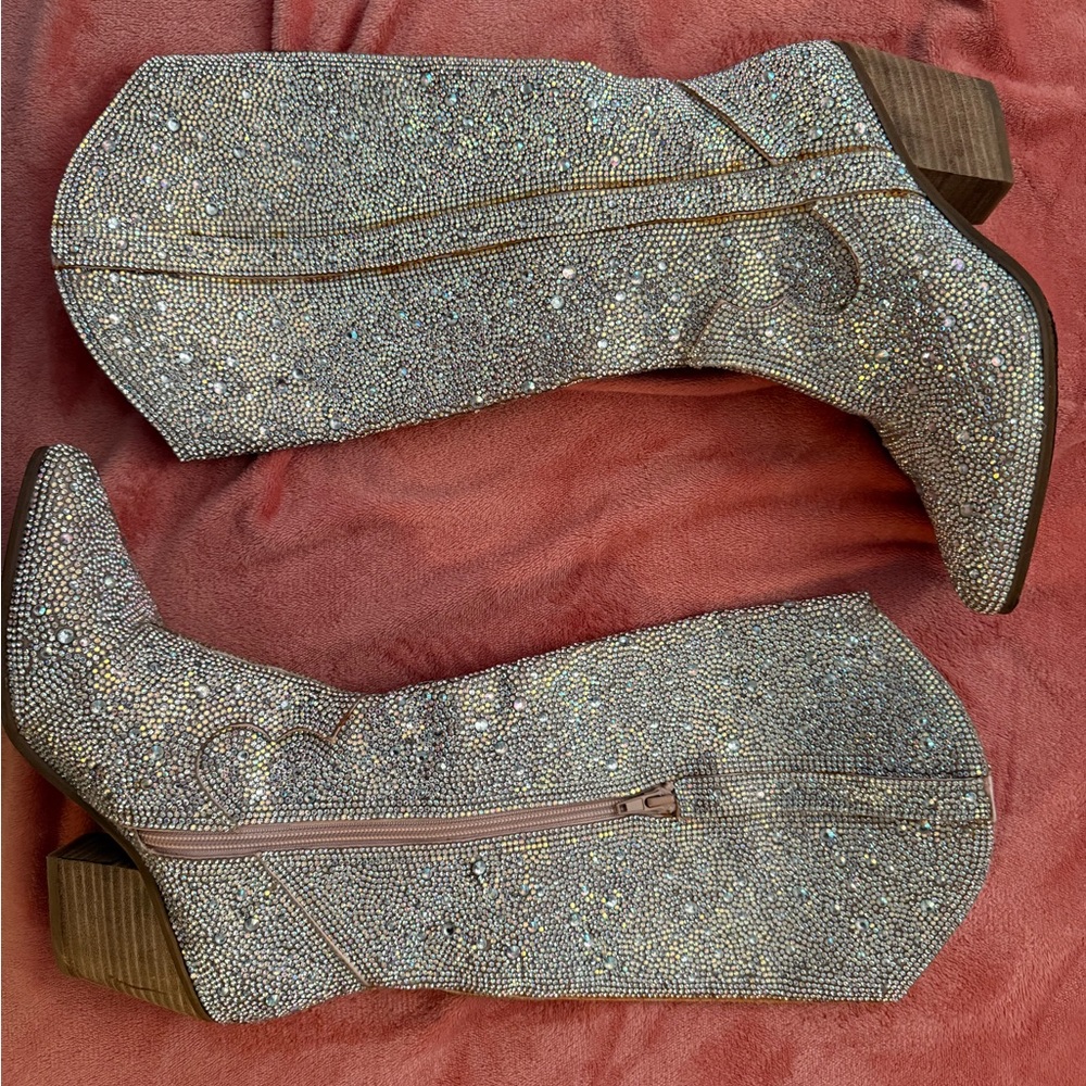 Sparkling Rhinestone Boots - Picture 2 of 4